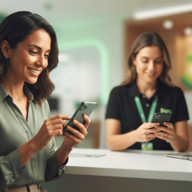 Colaboradora Bate no Ponto registrando ponto no celular